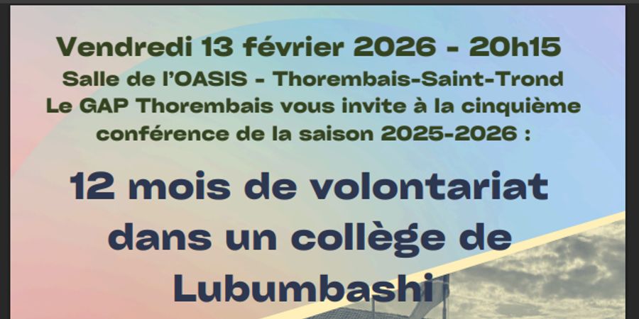 image - conférence : 12 mois de volontariat dans un collège à Lubumbashi